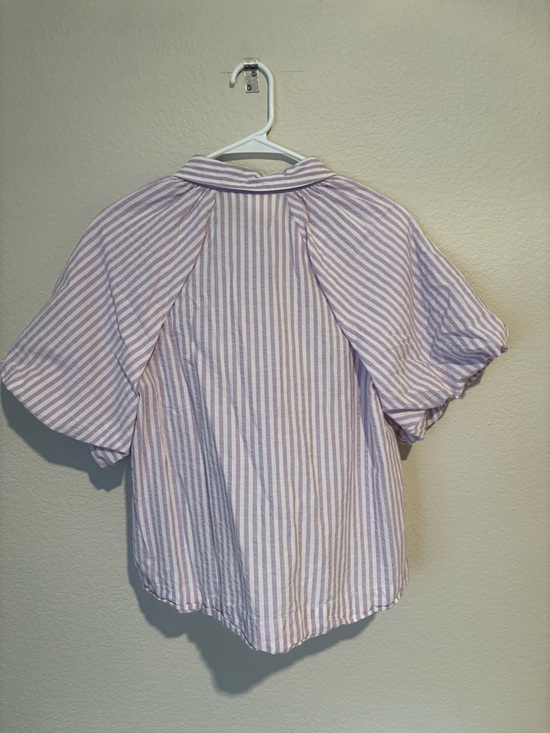 Anthropologie Maeve Lavender and White Striped Button-Down - Picture 4 of 5